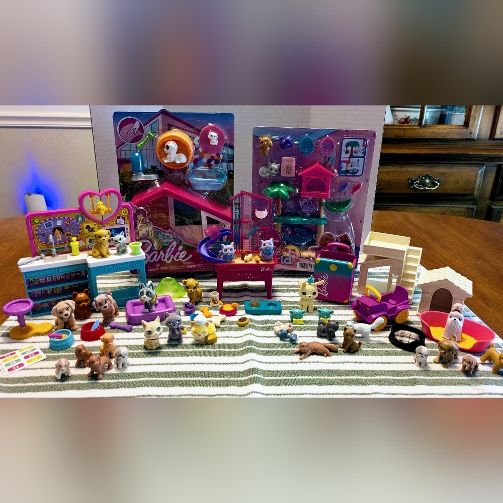 Lot of Barbie Pets, Playsets & Accessories